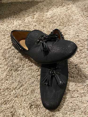 Christian Louboutin Muloman Leather Slippers in Black for Men