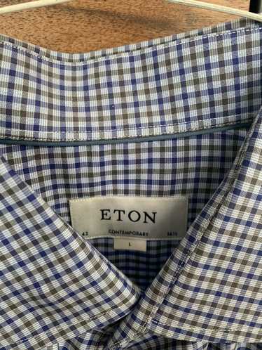 Eton ETON Long Sleeve Blue Dress Shirt 16.5 (42) C