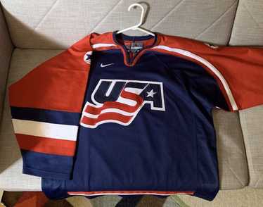 USA HOCKEY OLYMPICS VINTAGE 1990'S TEAM NIKE AUTHENTIC JERSEY ADULT XL -  Bucks County Baseball Co.