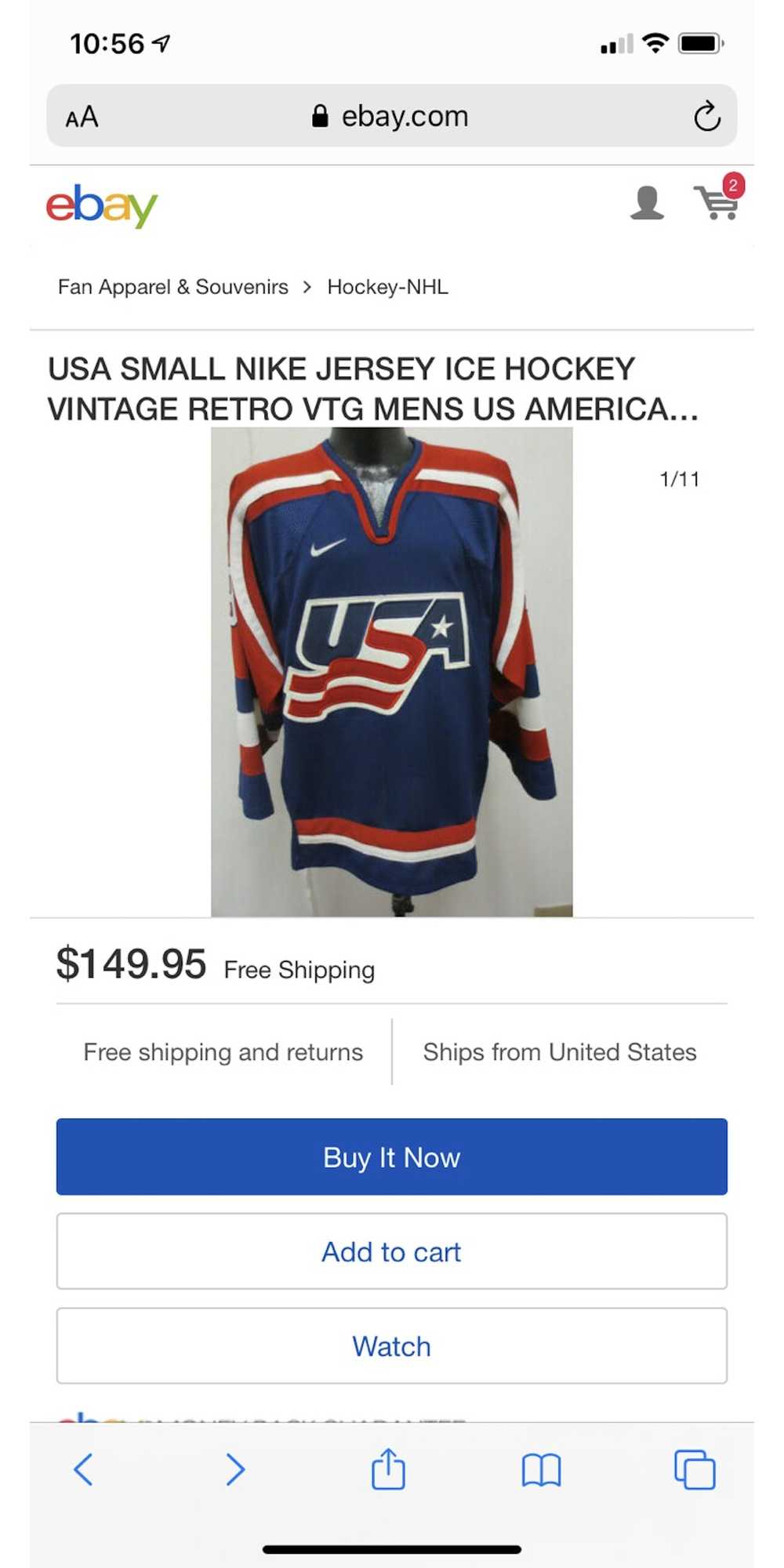 Vintage USA Olympic Stitched Vintage Nike Hockey … - image 3