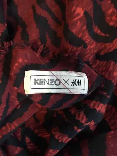 Kenzo Red & Black tiger stripe scarf