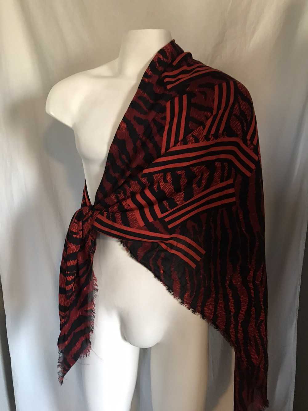 Kenzo Red & Black tiger stripe scarf - image 2