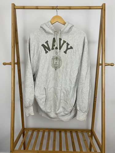 VTG US Navy Naval Academy Crest Reverse Weave Hoodie … - Gem