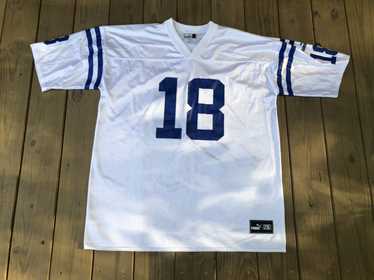 Vintage Logo 7 Indianapolis Colts #18 Peyton Manning Blue Jersey