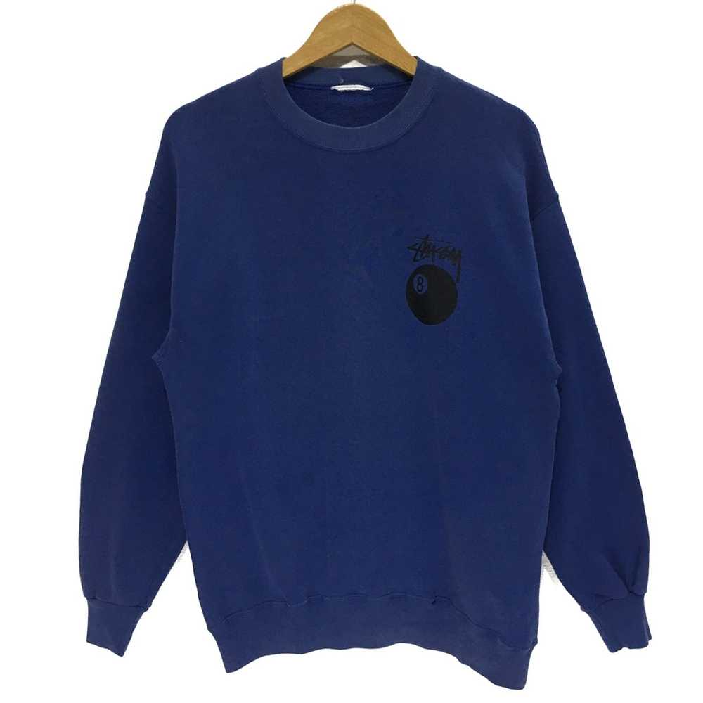 Stussy Vintage Stussy Big Logo Blue Sweatshirt L … - image 1