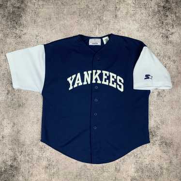 Vintage 90s Starter New York Yankees Sewn Yellow Jersey Size 2XL MLB Baseball