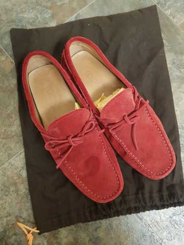 Tod's red suede loafer