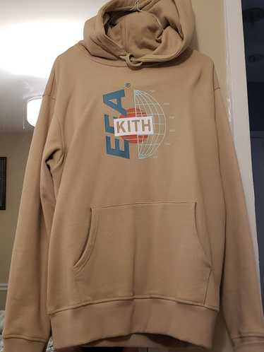 S kith Columbia EEA box logo hoodie sand