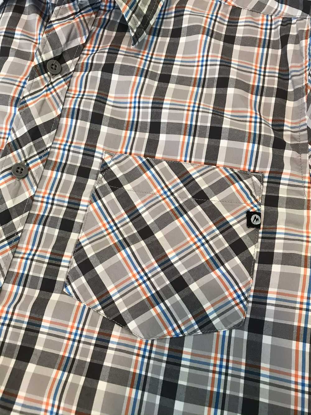 Marmot Marmot Men’s Gray Plaid Short Sleeve Butto… - image 5