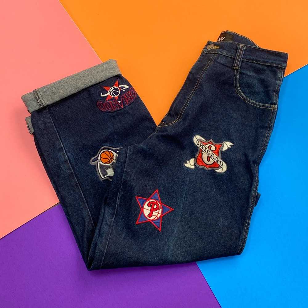 Vintage Sports Team Denim Pants - image 1