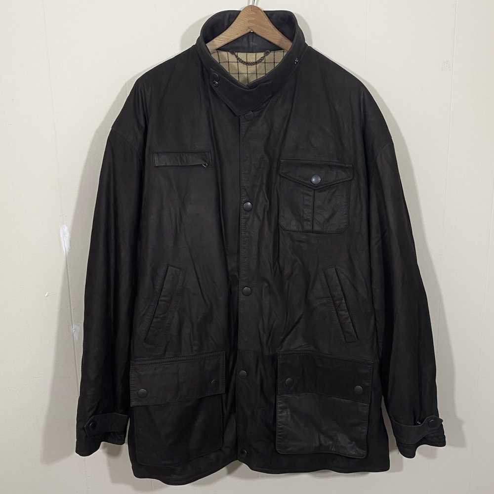 Barbour BARBOUR Bushman Dark Brown Leather Jacket… - image 1