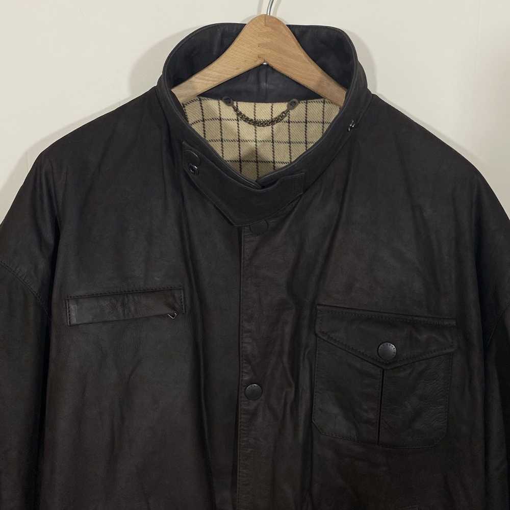 Barbour BARBOUR Bushman Dark Brown Leather Jacket… - image 2