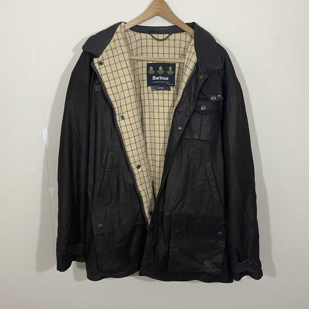 Barbour BARBOUR Bushman Dark Brown Leather Jacket… - image 3