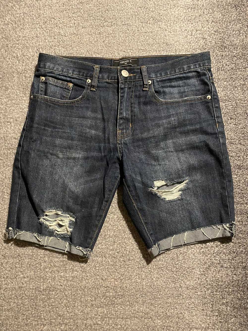 21 Men × Forever 21 Jean Shorts distressed Size 30 - image 1