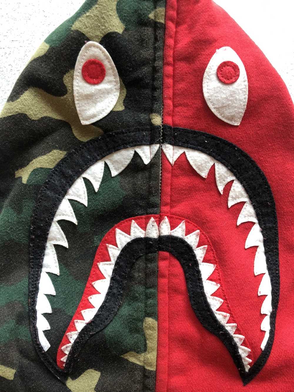 Bape A Bathing Ape APE Red 1st Camo Shark Full Zi… - image 4