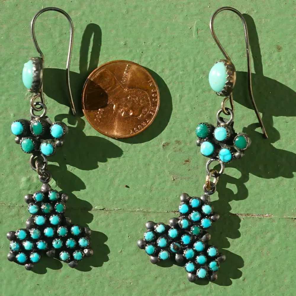 Vintage Zuni Turquoise Earrings - image 10