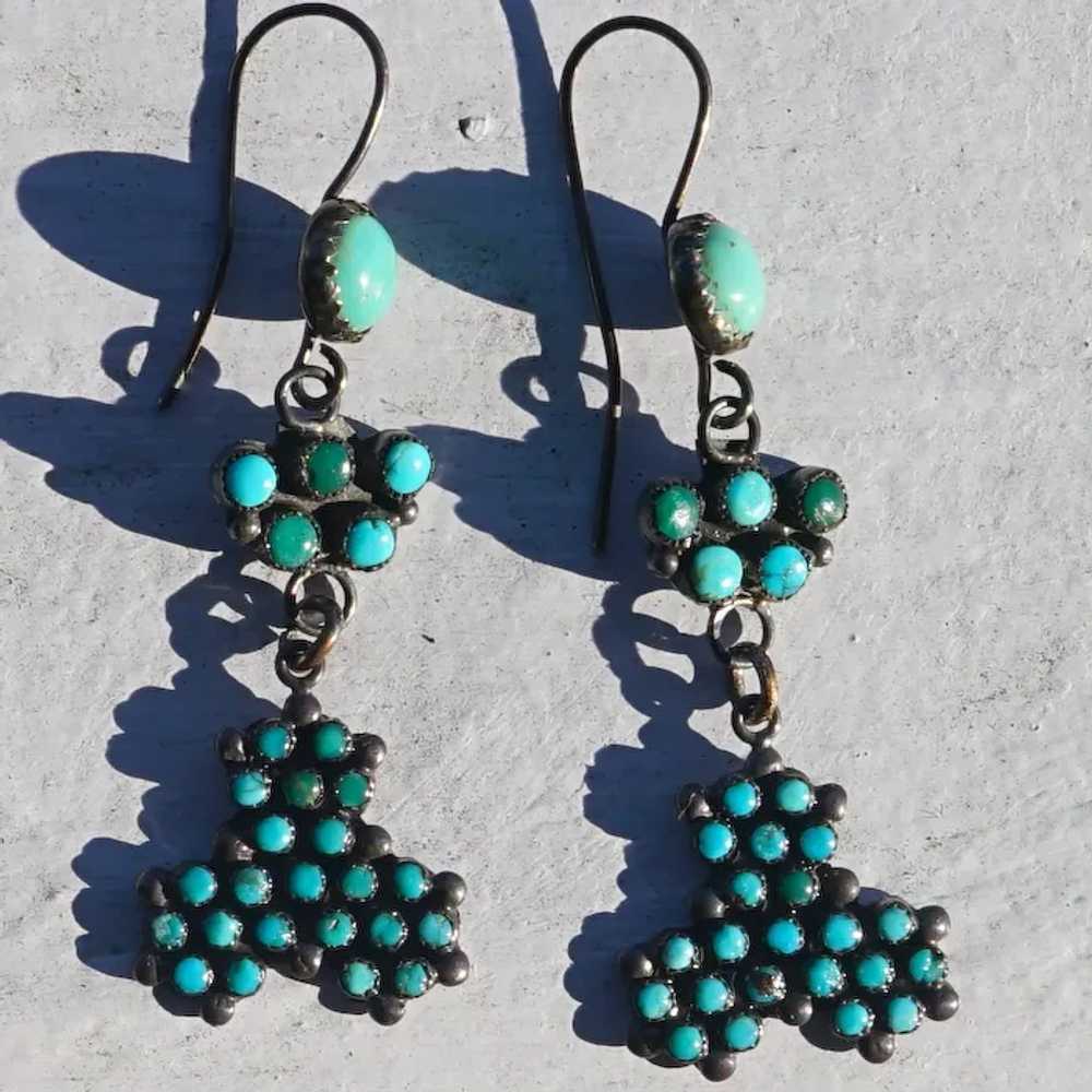 Vintage Zuni Turquoise Earrings - image 11