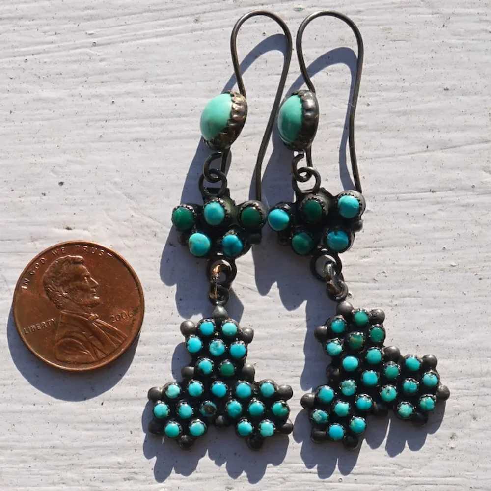 Vintage Zuni Turquoise Earrings - image 3