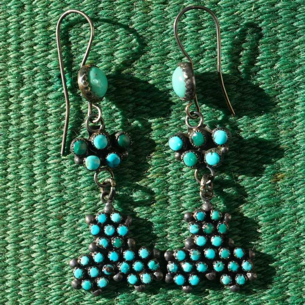 Vintage Zuni Turquoise Earrings - image 5