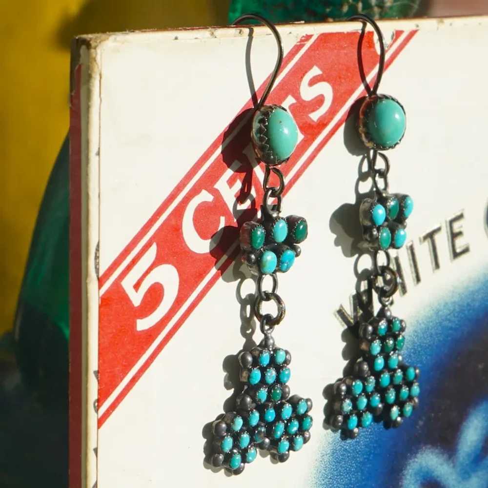 Vintage Zuni Turquoise Earrings - image 6