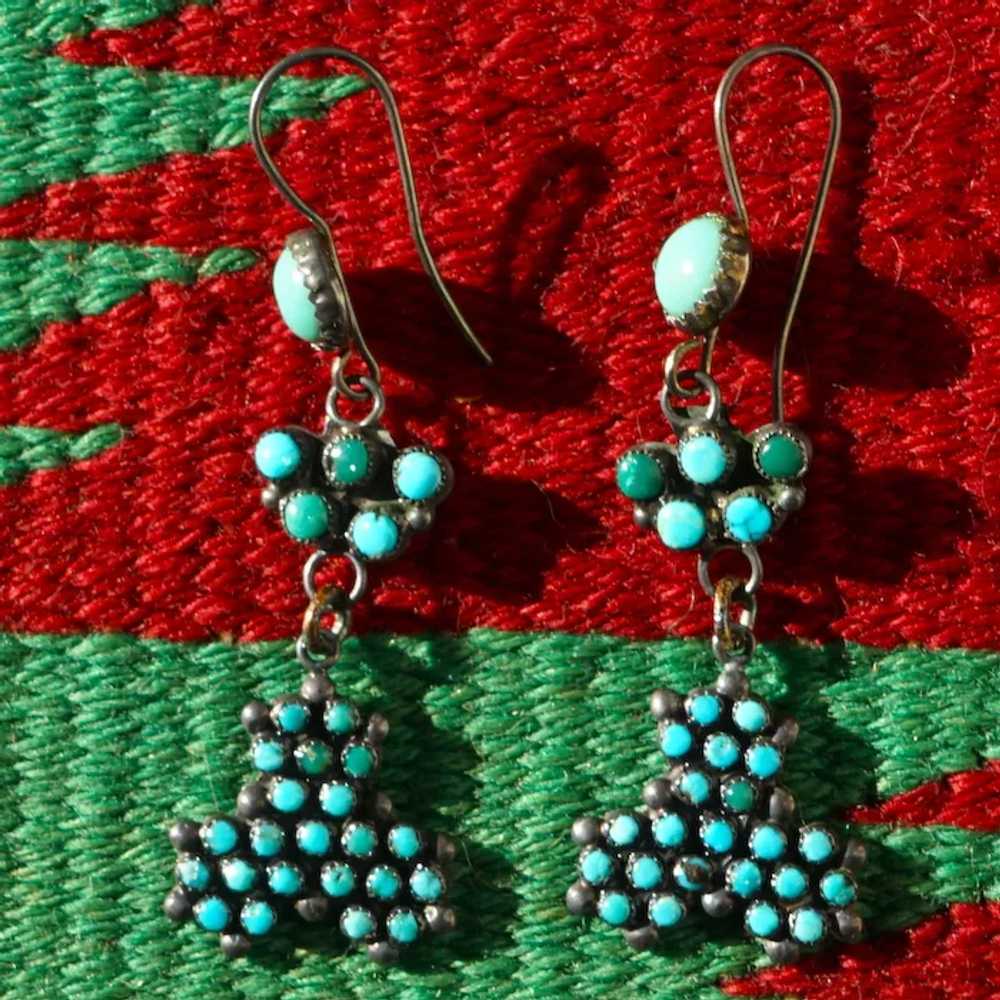 Vintage Zuni Turquoise Earrings - image 8