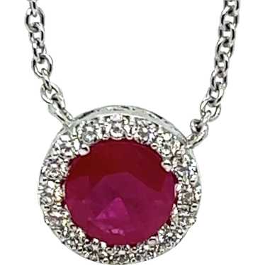 Exquisite Round Ruby and Diamond Pendant, 2.05 ctw