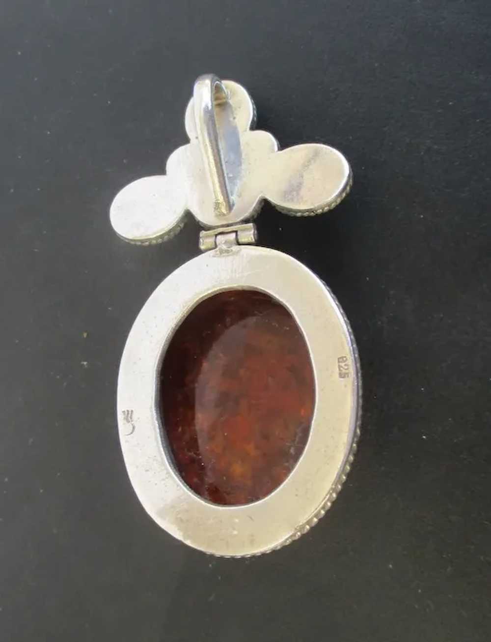 Sterling and Amber Pendant - image 3