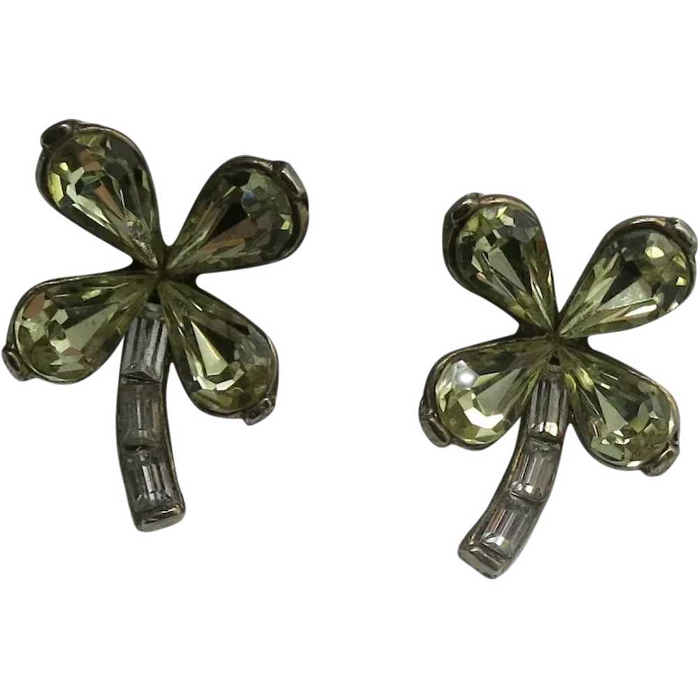 Trifari Alfred Philippe Clover Earrings Pat Pend … - image 1