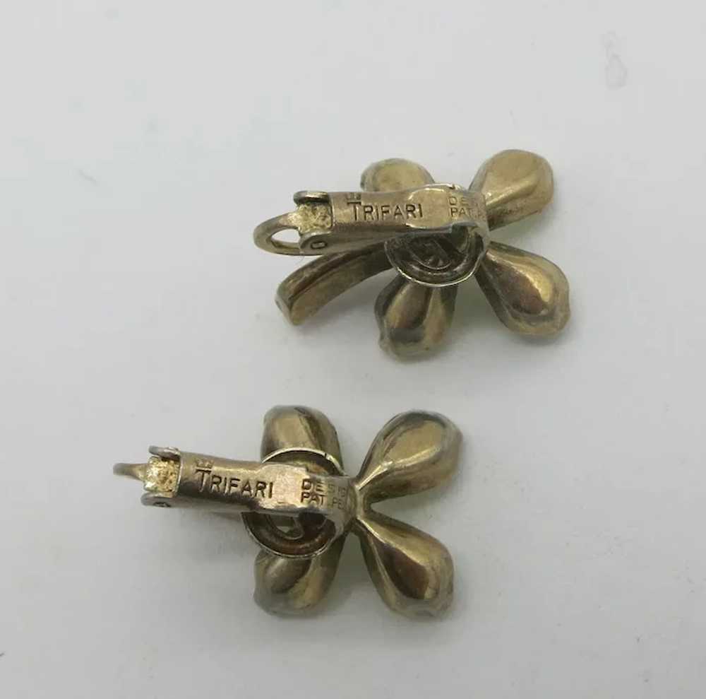 Trifari Alfred Philippe Clover Earrings Pat Pend … - image 4