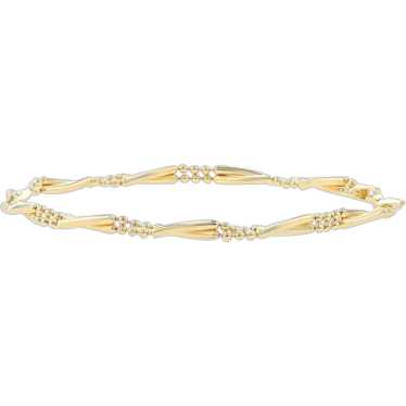 Yellow Gold Twisted Fancy Double Bead Chain Bracel