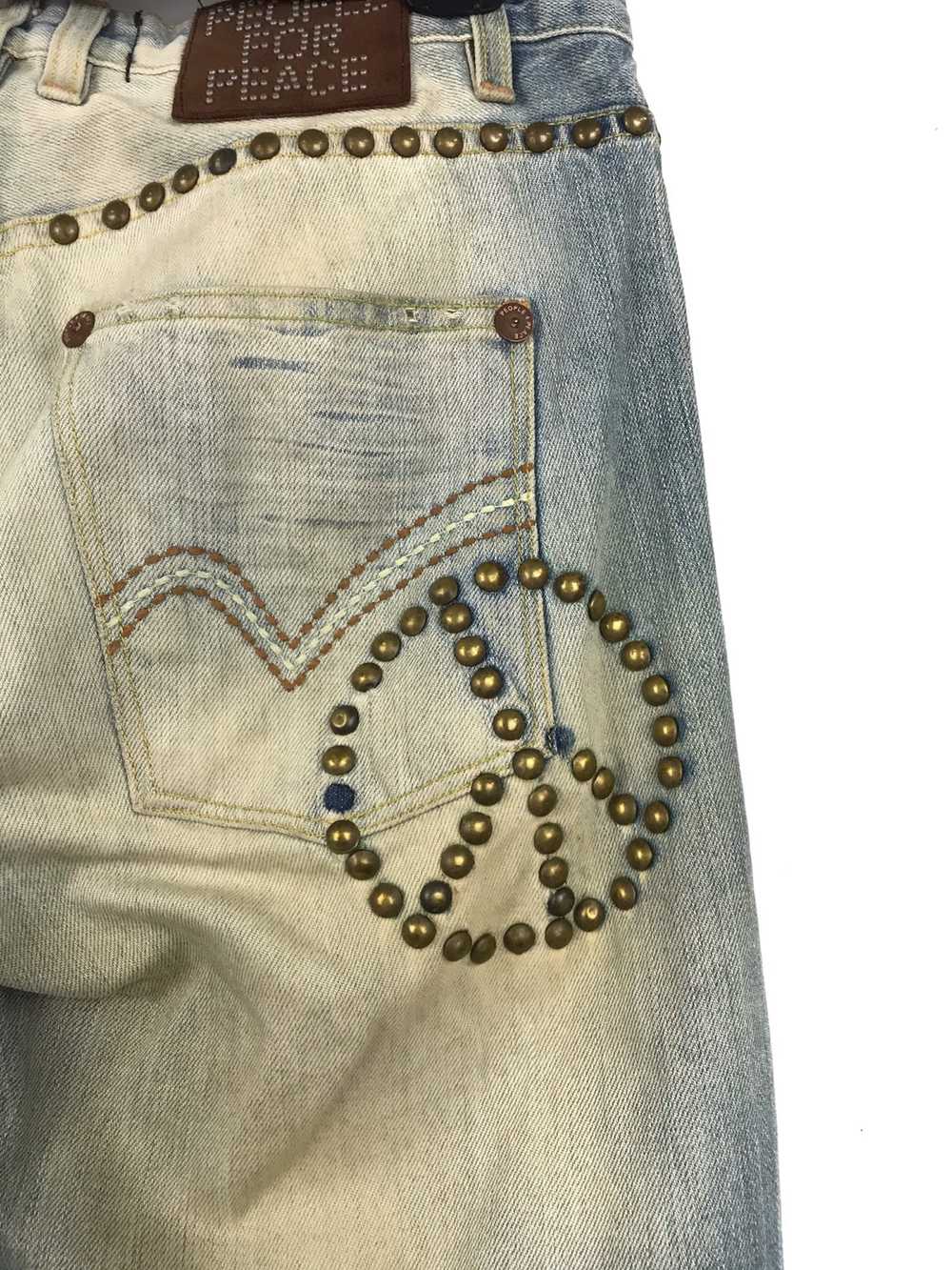 Japanese Brand × People For Peace Distressed Jean… - image 1