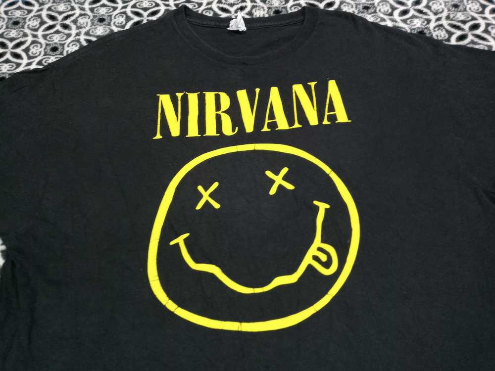 Band Tees × Vintage Nirvana smile logo band t shi… - image 1