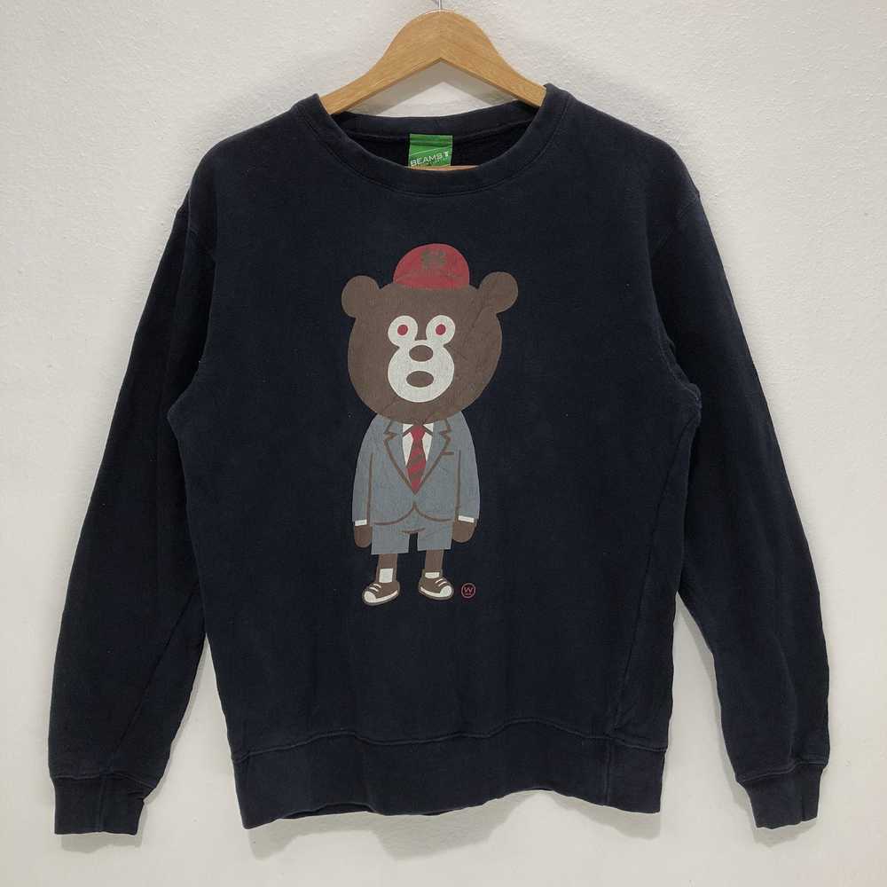 Beams Plus Vintage Beams T Bear Big Logo Dark Blue Sw… - Gem