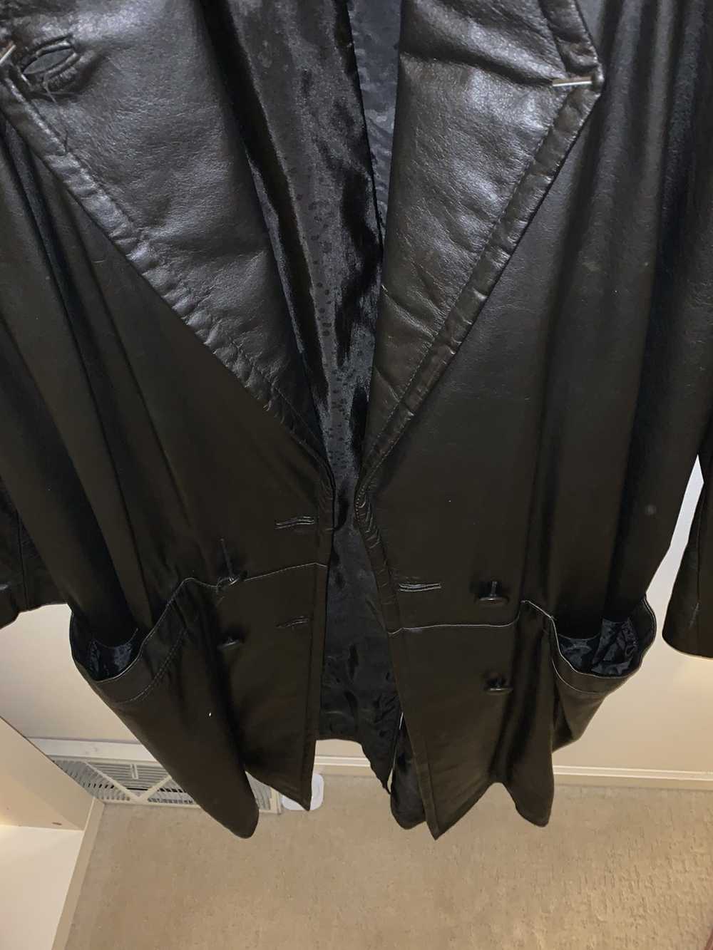 Genuine Leather Super Rare Leather trench coat 10… - image 4