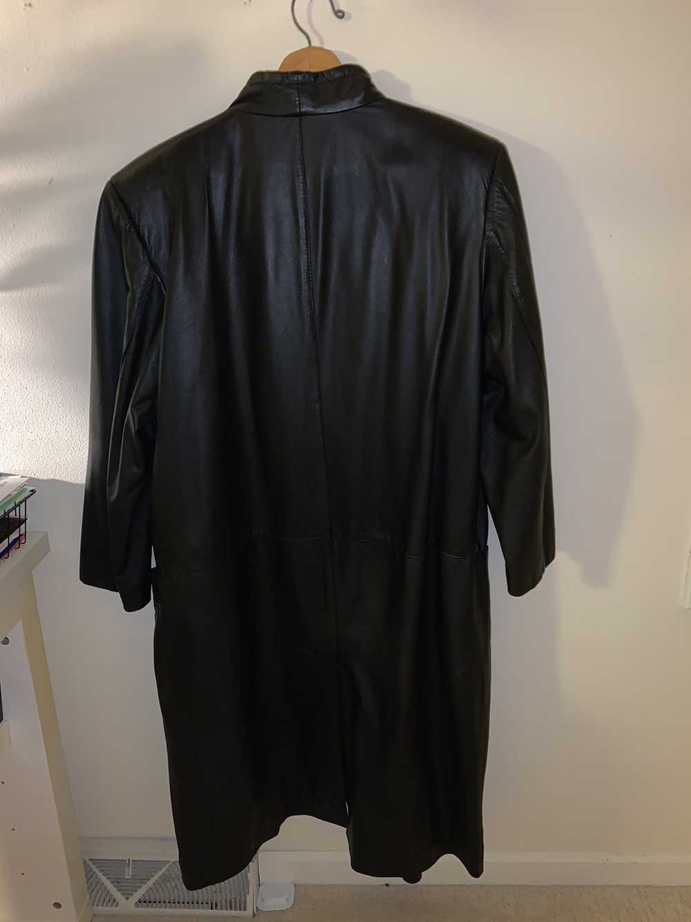 Genuine Leather Super Rare Leather trench coat 10… - image 5
