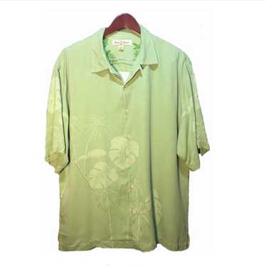 Vintage Tommy Bahama Hawaiian Shirt, Silk and Wool Short Sleeve Collar Shirt,  True Vintage Hawaiian Shirt, Tropical Floral Palm Print 