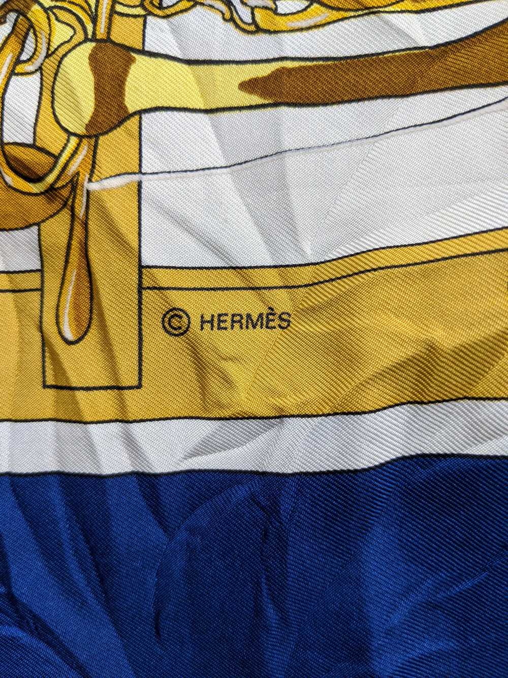 Vintage Hermes Mors & Fillets Silk Scarf - image 5