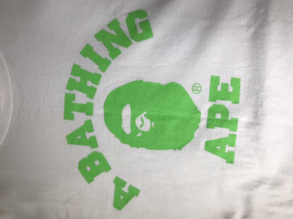 Bape Bape Slime Green College Logo Tee - image 2