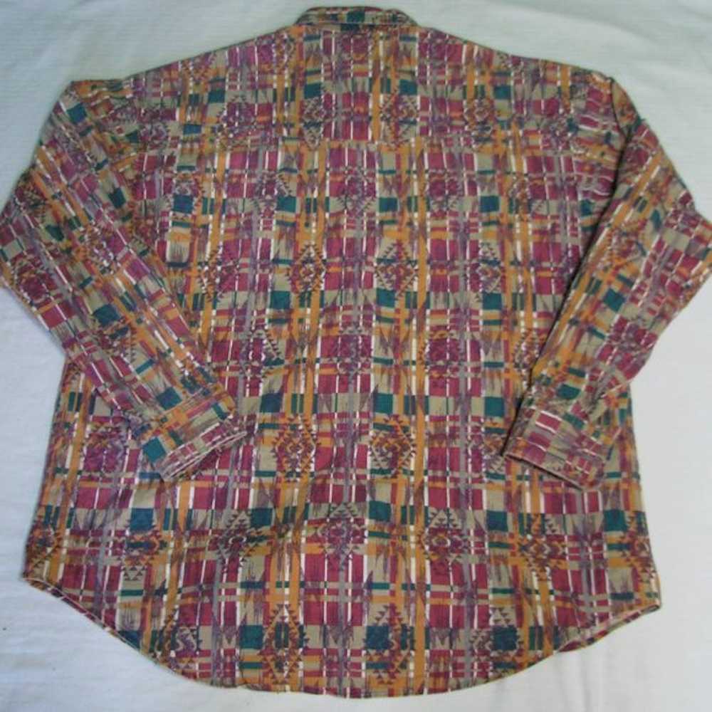 Vintage Vintage Aztec Geometric Button-Down Shirt - image 5