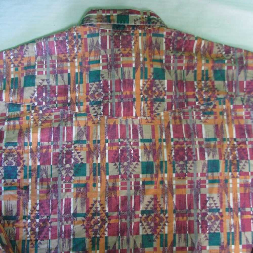 Vintage Vintage Aztec Geometric Button-Down Shirt - image 6