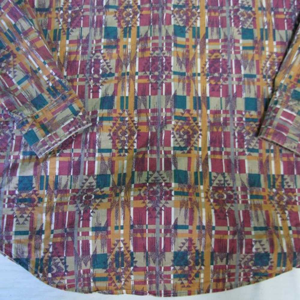 Vintage Vintage Aztec Geometric Button-Down Shirt - image 7