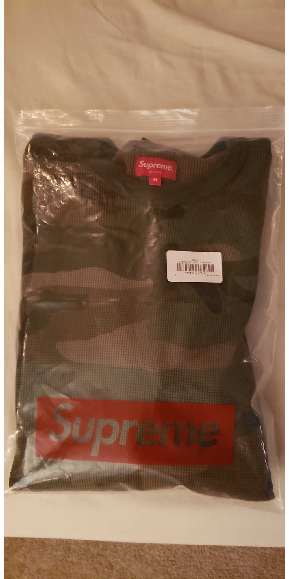 Supreme FW17 Sleeve Logo Waffle Thermal Sweater C… - image 2