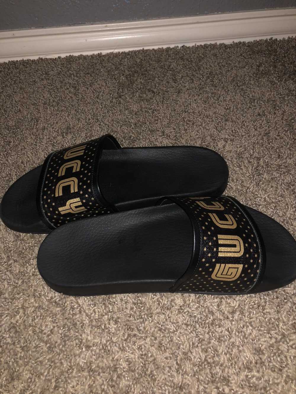 Gucci Golden GUCCY Slides - image 4