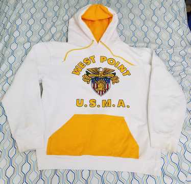 80s VTG USMA West Point shops Gray/Yellow Reverse Weave Style Sweatshirt Pullover L