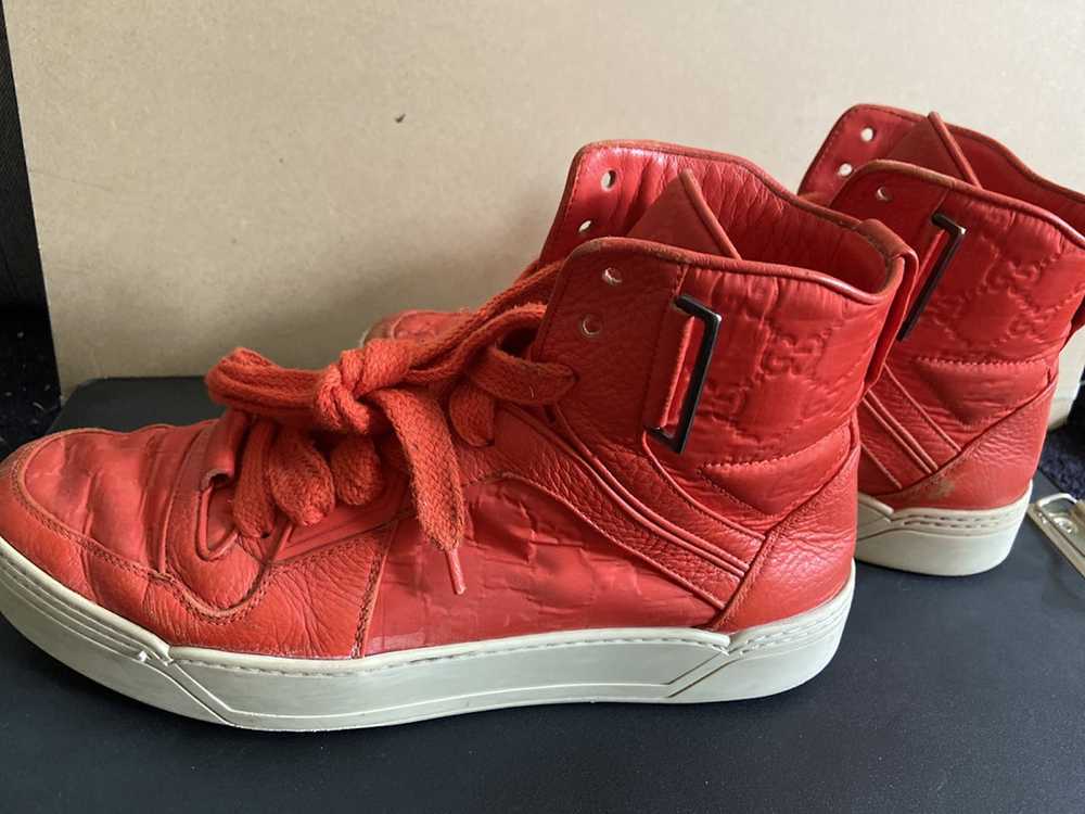 Gucci Guccimissa High Top Orange-Red Sneakers - image 1