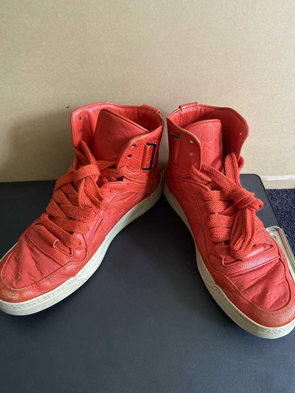 Gucci Guccimissa High Top Orange-Red Sneakers - image 2