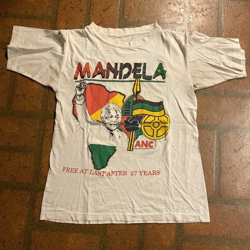 Vintage 90’s Thrashed Distressed Mandela Tee - image 1