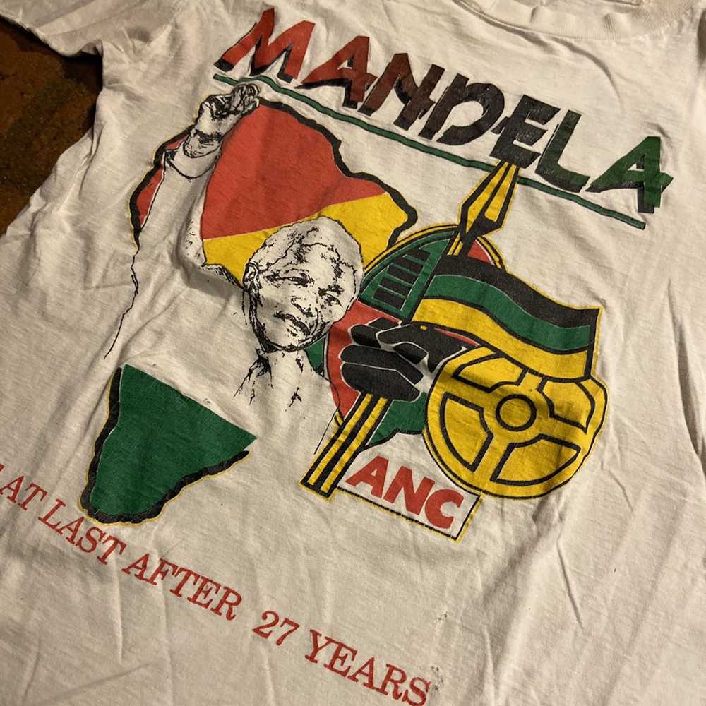 Vintage 90’s Thrashed Distressed Mandela Tee - image 6