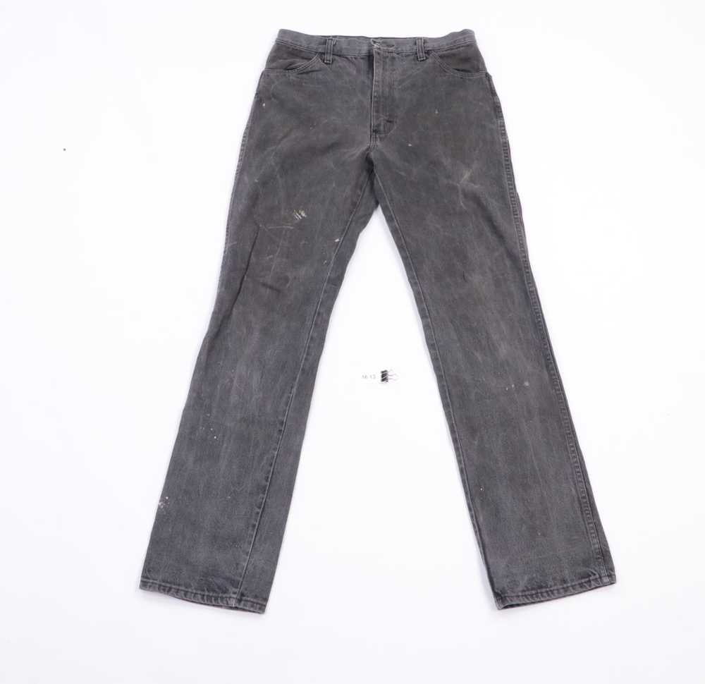 Vintage 70s Rustler Stained Straight Leg Jeans Bl… - image 1