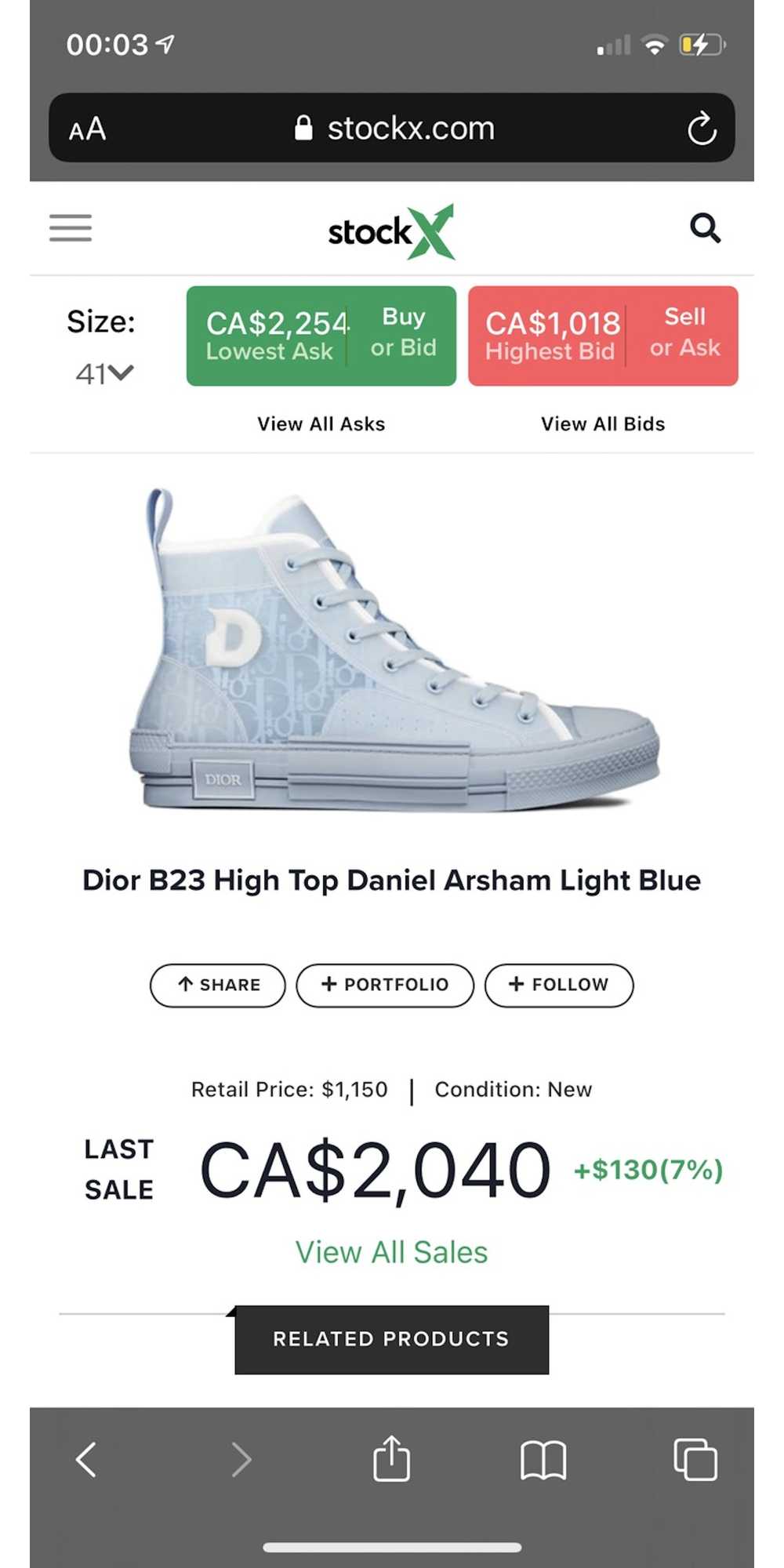 Daniel Arsham × Dior Dior B23 High Top Daniel Ars… - image 1